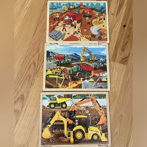 Melissa and Doug Wooden Puzzles and Top Bright Wooden Puzzle Construction